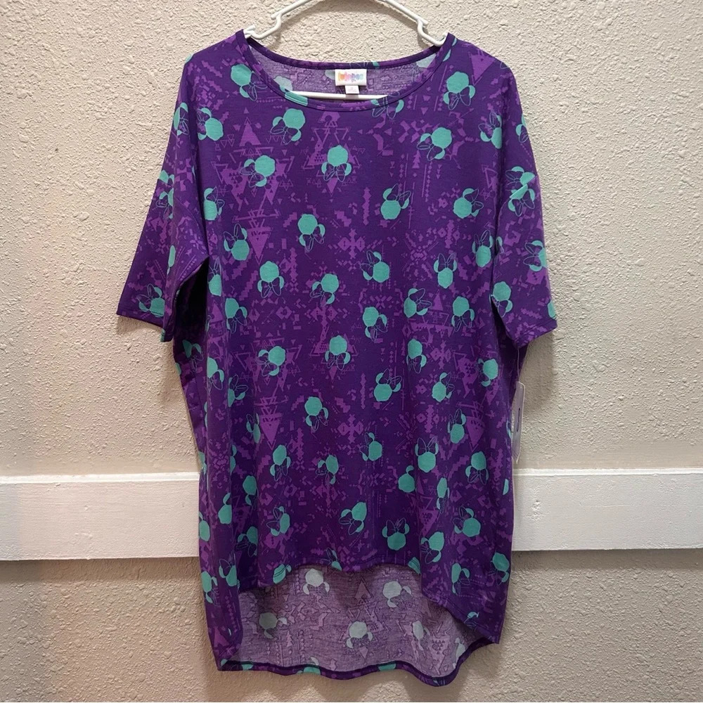 LuLaRoe Disney Minnie Mouse Purple Irma Top NWT